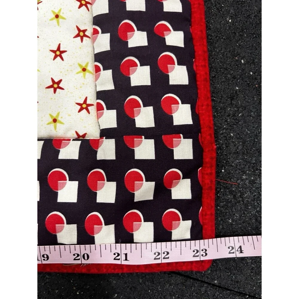 Handmade Art Quilt Wall Hanging~Tipsy Tree christmas 24